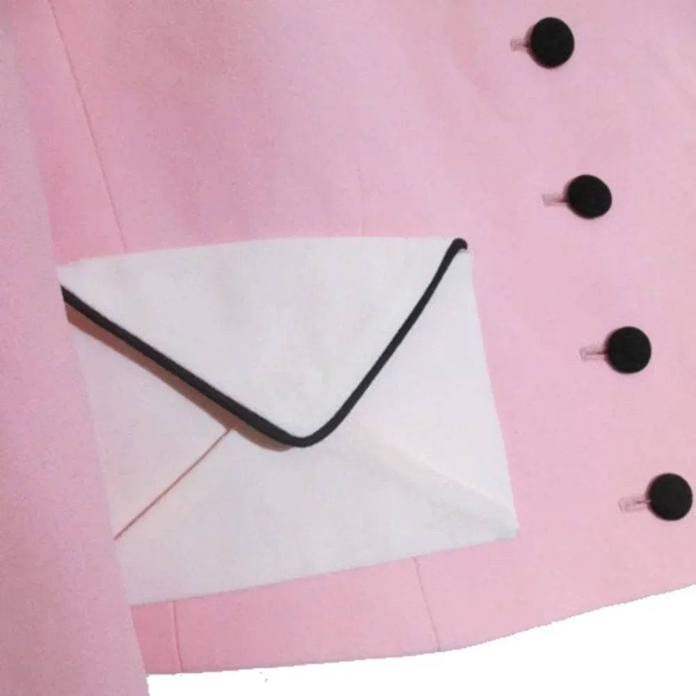 vintage moschino cropped jacket pink blazer envelope size small - Picture 2 of 5